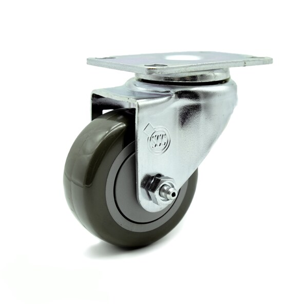 3 Inch Gray Polyurethane Wheel Swivel Top Plate Caster